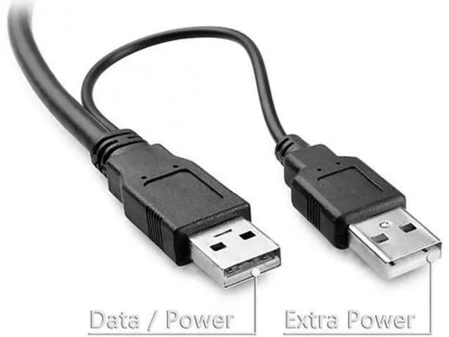 Alt view image 2 of 7 - USB 2.0 Two Male to Micro USB 5Pin Male Y Cable 80cm for external Hard Disk Drive