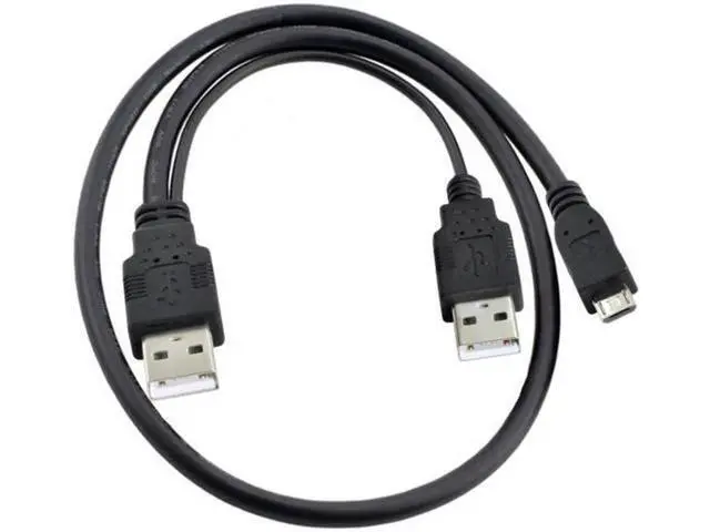 Alt view image 4 of 7 - USB 2.0 Two Male to Micro USB 5Pin Male Y Cable 80cm for external Hard Disk Drive