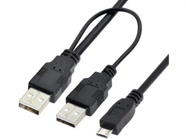 Alt view image 6 of 7 - USB 2.0 Two Male to Micro USB 5Pin Male Y Cable 80cm for external Hard Disk Drive
