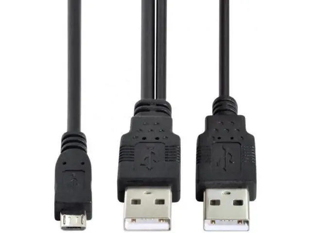 Alt view image 5 of 7 - USB 2.0 Two Male to Micro USB 5Pin Male Y Cable 80cm for external Hard Disk Drive