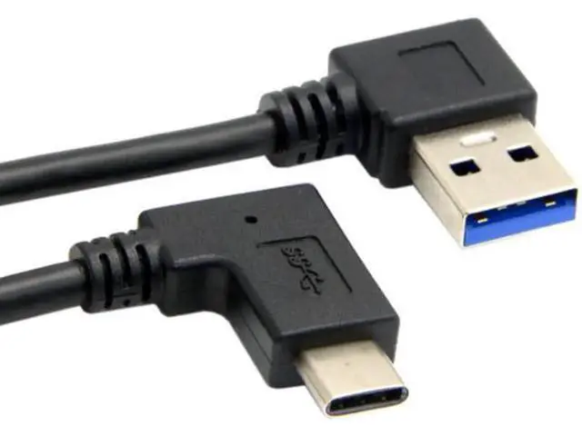 Alt view image 5 of 5 - Reversible USB 3.1 USB-C Angled to 90 Degree Right Angled USB 3.0 Cable for Macbook & Tablet & Mobile Phone UC-349-RI