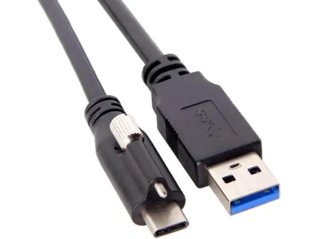 Alt view image 7 of 7 - 5 Meters USB 3.1 Type-C Locking Connector to Standard USB3.0 Data Cable for Camera With Panel Mount Screw