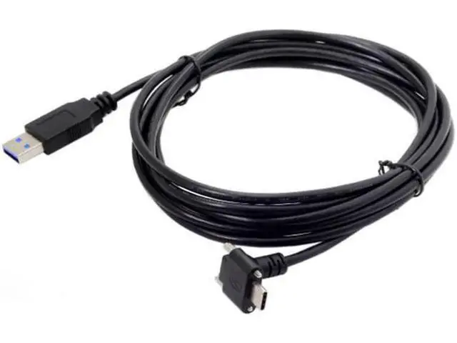 Alt view image 7 of 7 - Down Up Angled USB 3.1 Type-C Dual Screw Locking to Standard USB3.0 Data Cable 90 Degree for Camera 16.4feet