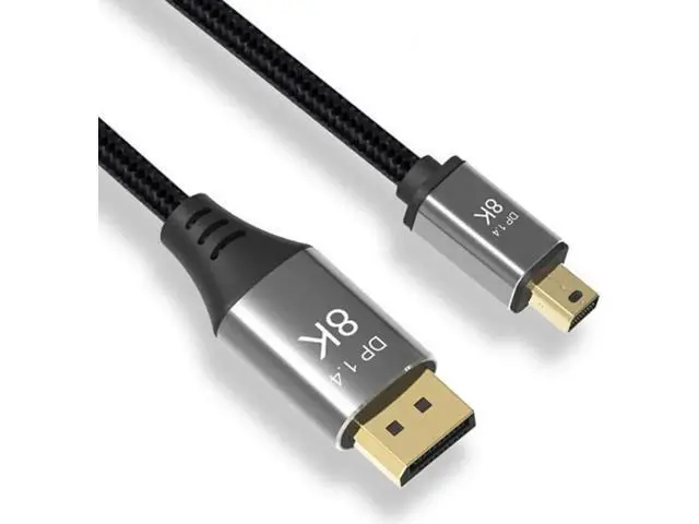 Alt view image 7 of 7 - DisplayPort 1.4 8K 60hz Cable Ultra-HD UHD 4K 144hz Mini DP to DP Cable 7680*4320 for Video PC Laptop TV 6.6 Feet