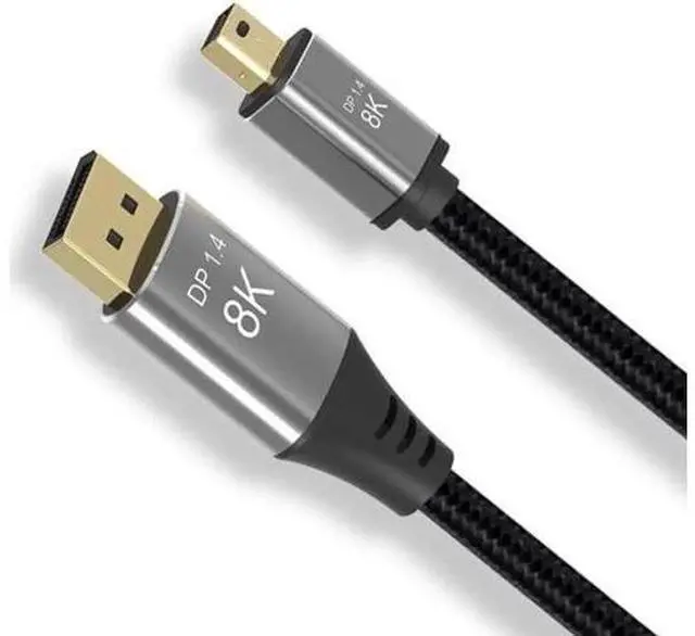 Alt view image 6 of 7 - DisplayPort 1.4 8K 60hz Cable Ultra-HD UHD 4K 144hz Mini DP to DP Cable 7680*4320 for Video PC Laptop TV 6.6 Feet