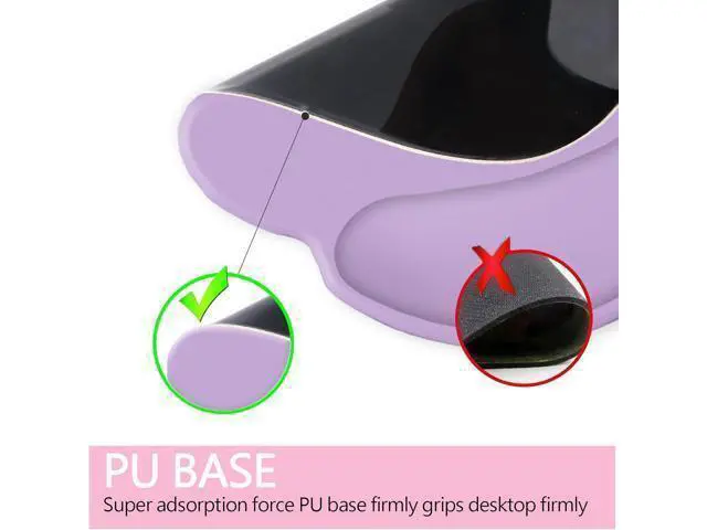 Alt view image 4 of 6 - Ergonomic Mouse Pad Mouse Pad with Wrist Support Comfortable Gaming Mouse Pads with Non-Slip PU Base for Computer Laptop Office & Home Purple