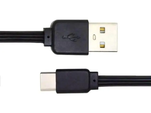 Alt view image 7 of 7 - USB C Short Flat Cable, USB 2.0 Type A Male to USB C Male 4 Wires 5V 2A Charge Data Extension Silicone Cable 4 Wires 30AWG 13cm