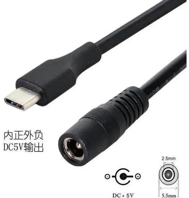Alt view image 5 of 7 - UC-093 USB 3.1 Type C USB-C to DC 5V 5.5*2.5mm Power Jack Extension Charge Cable for Cell Phone Tablet