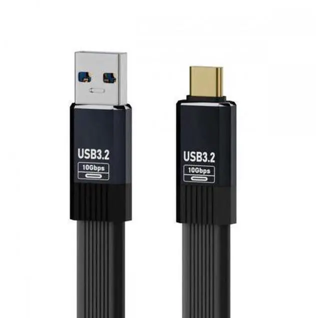 Main image of USB3.1 Type-A Male to Type-C Male 10Gbps Flat Slim FPC USB-C Data Power Cable 5V3A for Laptop Phone Disk (100cm)