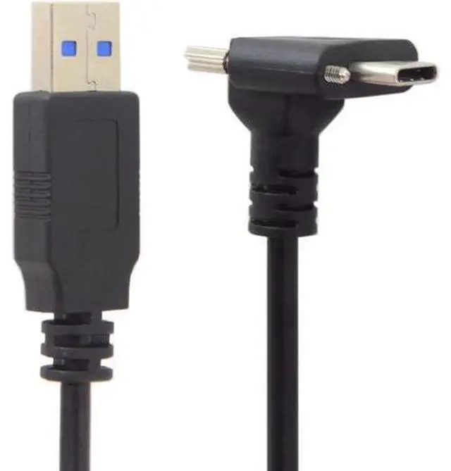 Main image of 5.0M Down Up Angled USB 3.1 Type-C Dual Screw Locking to Standard USB3.0 Data Cable 90 Degree for Camera UC-128-5.0M