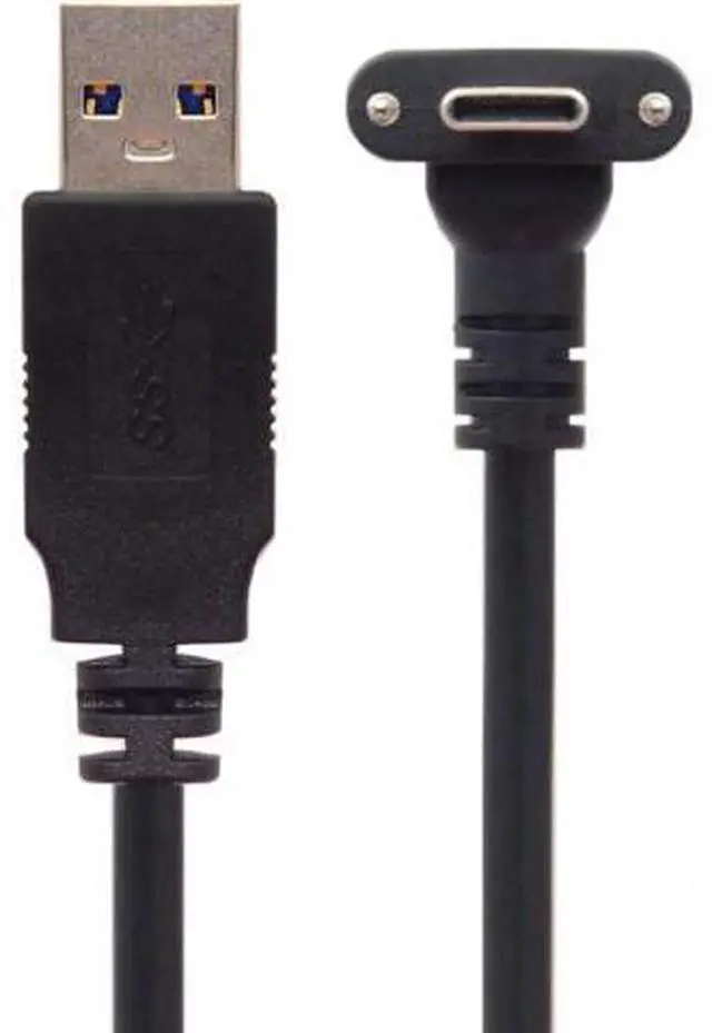 Alt view image 4 of 6 - 5.0M Down Up Angled USB 3.1 Type-C Dual Screw Locking to Standard USB3.0 Data Cable 90 Degree for Camera UC-128-5.0M