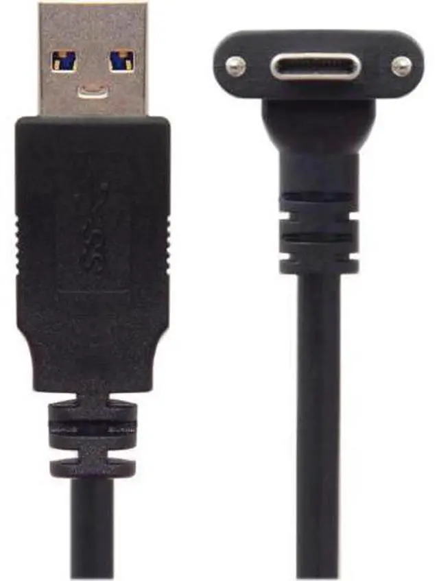 Alt view image 6 of 6 - 5.0M Down Up Angled USB 3.1 Type-C Dual Screw Locking to Standard USB3.0 Data Cable 90 Degree for Camera UC-128-5.0M