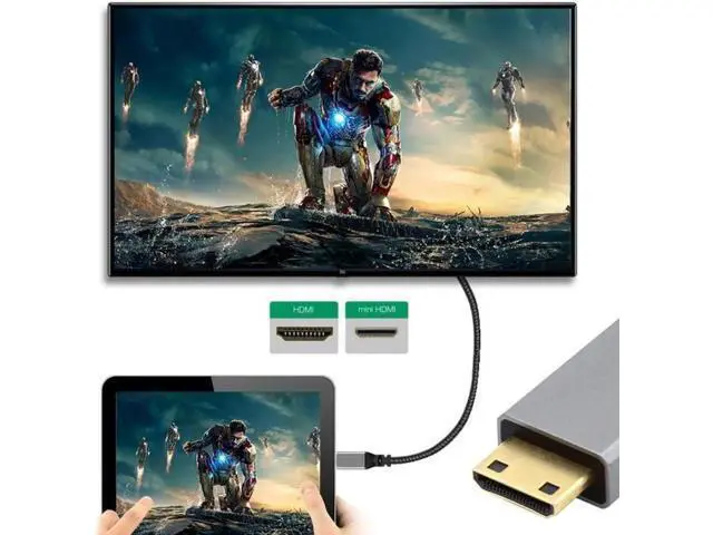 Alt view image 4 of 7 - Mini HDMI 2.1 Ultra Thin HDTV Cable 8K 4K Hyper Super Flexible Slim Cord Type-A to Type-C for Camera HDTV