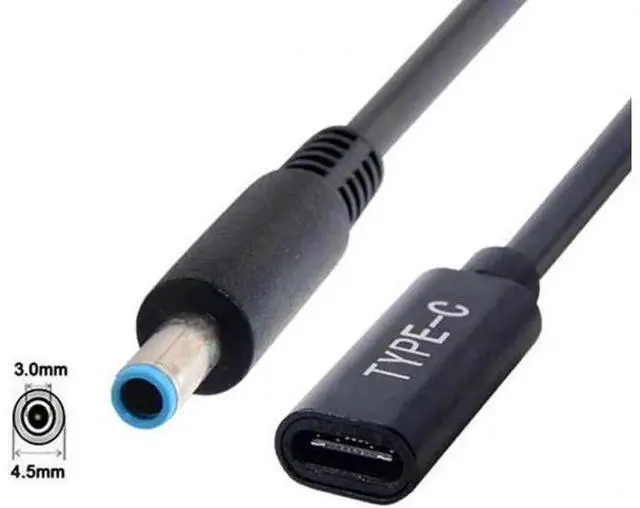 Alt view image 3 of 4 - UC-109-4530HP Type C USB-C Female Input to DC 4.5*3.0mm Power PD Charge Cable fit for HP Laptop 18-20V