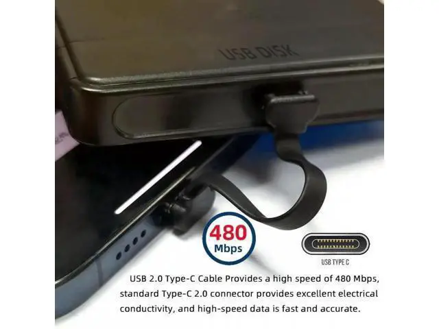 Alt view image 3 of 7 - USB-C Type C to USB-C Ultra Slim Flat Power USB2.0 Data Cable Angled Connector 65W Fast Charge for Laptop Tablet Phone