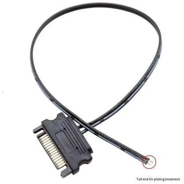 Alt view image 4 of 6 - SATA 5V 12V 15-pin male connector cable, 22AWG tin-plated copper, for computer case lighting strips and power supply lines-50cm 12v