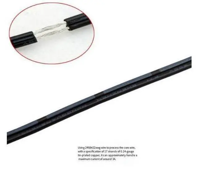 Alt view image 5 of 6 - SATA 5V 12V 15-pin male connector cable, 22AWG tin-plated copper, for computer case lighting strips and power supply lines-50cm 12v