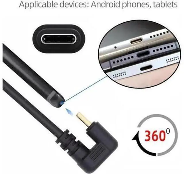 Alt view image 3 of 6 - 10Gbps USB3.1 Type C Male to Male Power Data Video Cable USB-C Opposite U Shape Back Angled for NS Switch Phone Laptop