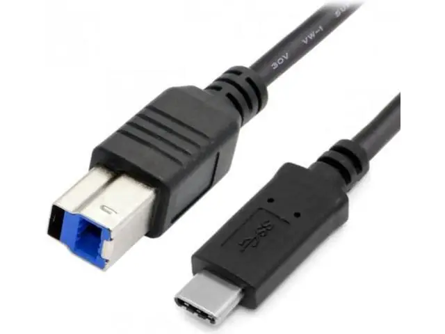 Alt view image 3 of 7 - UC-115-BK USB-C USB 3.1 Type C Male Connector to USB Standard B Male Data Cable for MacLaptop Black