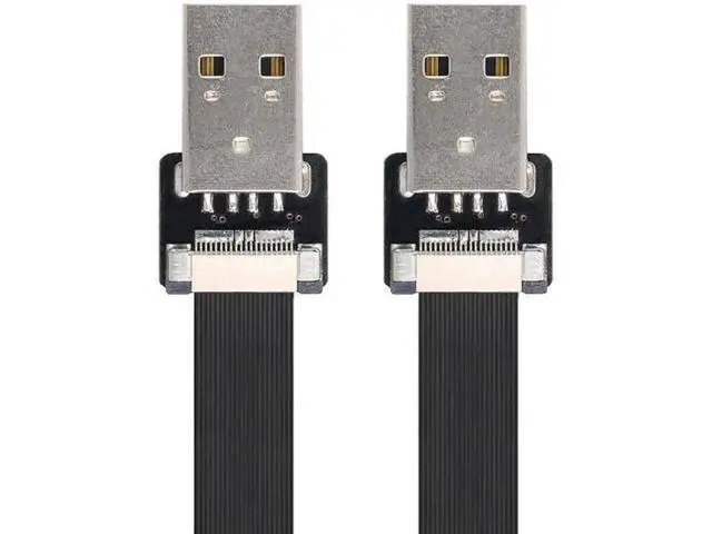 Alt view image 7 of 7 - USB 2.0 Type-A Male to Type-A Male Data Flat Slim FPC Cable for FPV and Disk and Scanner and Printer
