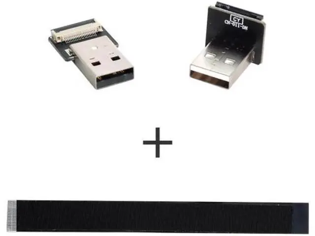 Alt view image 7 of 7 - Down Angled USB 2.0 Type-A Male to Type-A Male Data Flat Slim FPC Cable 90 Degree for FPV and Disk and Scanner and Printer 6.6"feet