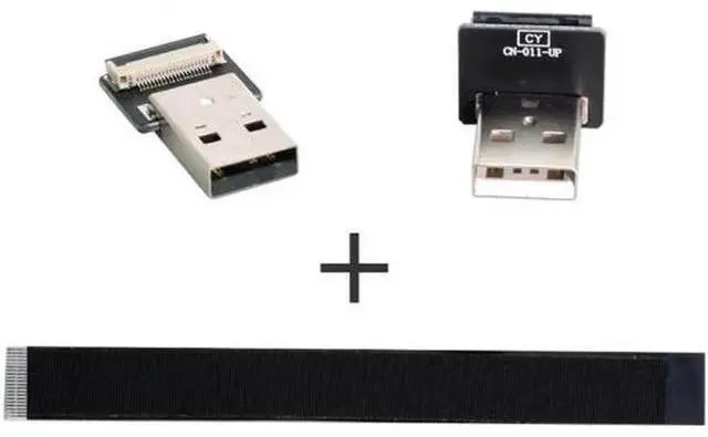 Alt view image 7 of 7 - Up Angled USB 2.0 Type-A Male to Type-A Male Data Flat Slim FPC Cable 90 Degree for FPV and Disk and Scanner and Printer