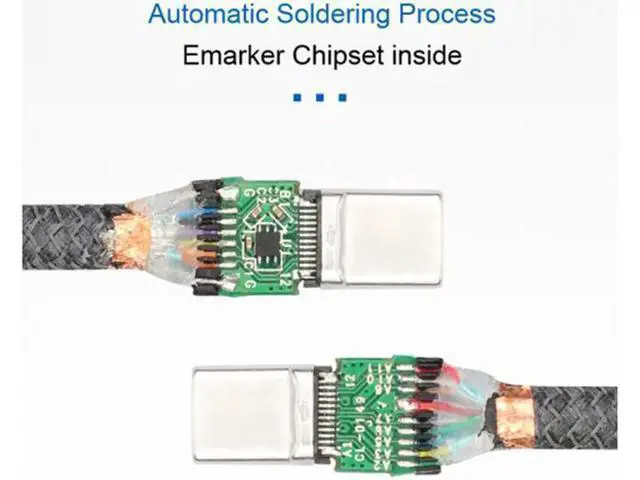 Alt view image 5 of 7 - 10Gbps USB-C USB 3.1 Type C Gen2 Male to Male Data Video 100W Cable with E-marker for Tablet and Phone and Laptop 3.3feet