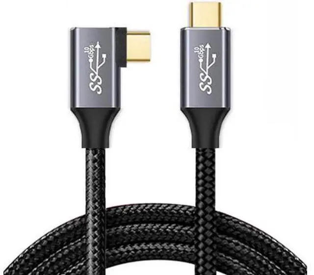Main image of 90 Degree Right Angled Type-C USB-C Male to Male USB3.1 10Gbps 100W Data Cable for Laptop and Phone 6.6 feet