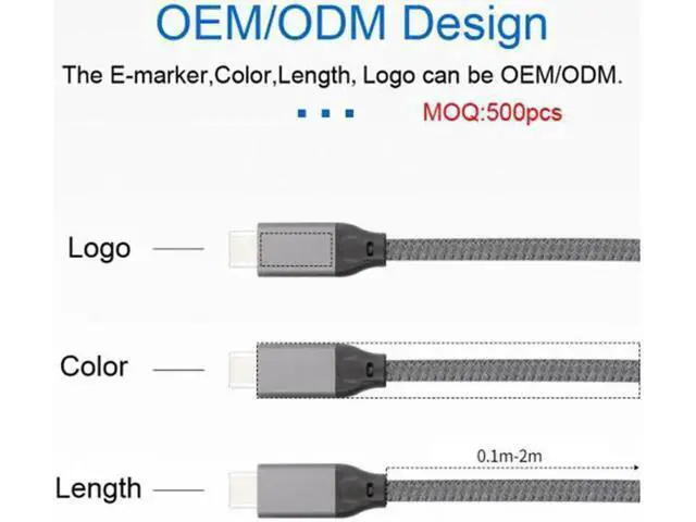 Alt view image 6 of 7 - 10Gbps USB-C USB 3.1 Type C Gen2 Male to Male Data Video 100W Cable with E-marker for Tablet and Phone and Laptop 3.3feet