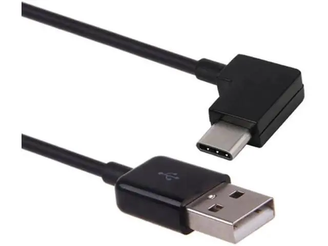 Alt view image 4 of 4 - 200cm Right Angled USB 3.1 Type C USB-C to USB 2.0 Cable 90 Degree Connector for Tablet & Mobile Phone UC-011-BK-2.0M
