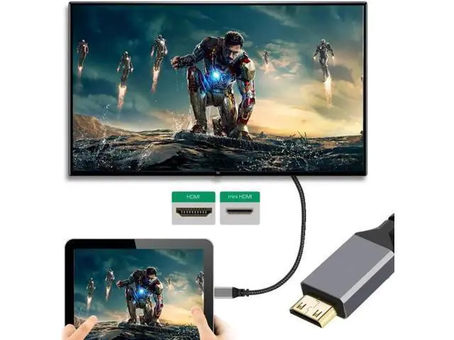 Alt view image 2 of 7 - 4K Type-C MINI HDMI 1.4 Male to HDMI Female Extension Cable for DV MP4 Camera DC Laptop