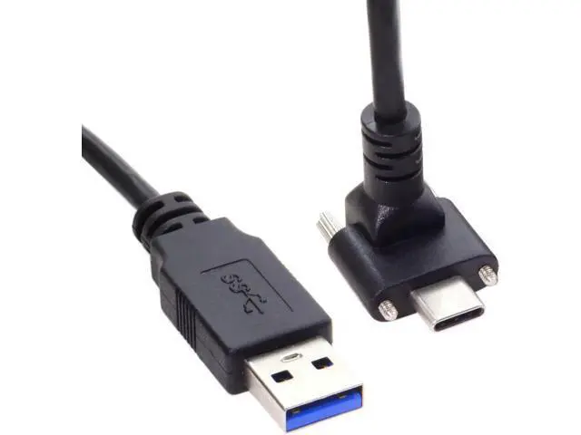 Alt view image 4 of 7 - 3.0M Down Up Angled USB 3.1 Type-C Dual Screw Locking to Standard USB3.0 Data Cable 90 Degree for Camera UC-128-3.0M