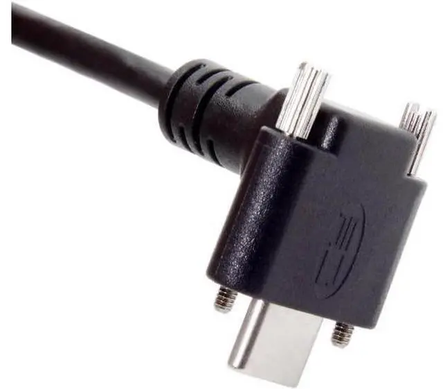 Alt view image 3 of 7 - 3.0M Down Up Angled USB 3.1 Type-C Dual Screw Locking to Standard USB3.0 Data Cable 90 Degree for Camera UC-128-3.0M