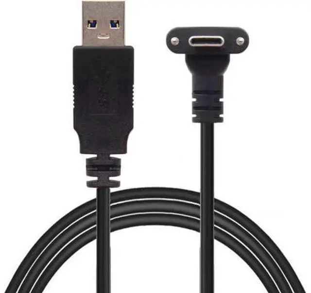 Alt view image 7 of 7 - 3.0M Down Up Angled USB 3.1 Type-C Dual Screw Locking to Standard USB3.0 Data Cable 90 Degree for Camera UC-128-3.0M