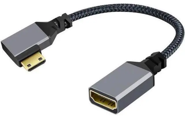 Main image of 4K Type-C MINI HDMI 1.4 Male 90 Degree Up Angled to HDMI Female Extension Cable for DV MP4 Camera DC Laptop