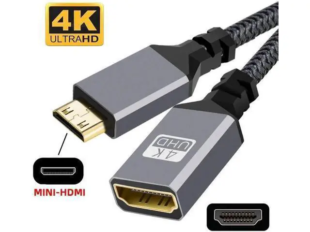 Alt view image 3 of 7 - 4K Type-C MINI HDMI 1.4 Male to HDMI Female Extension Cable for DV MP4 Camera DC Laptop
