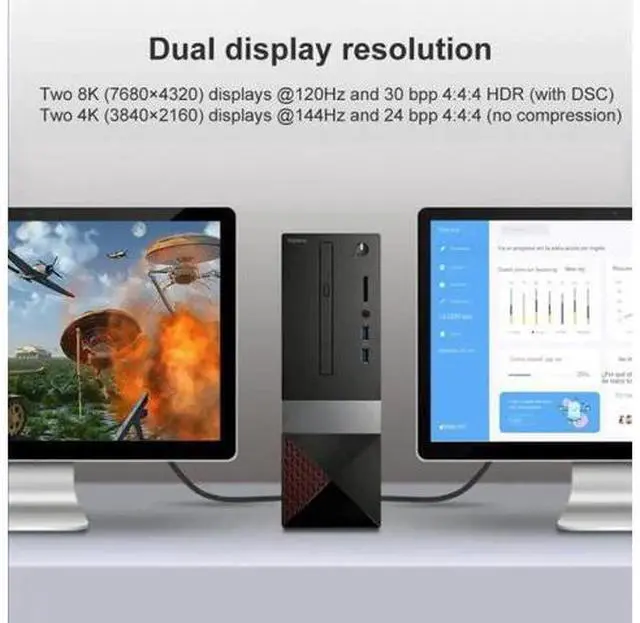 Alt view image 5 of 7 - DisplayPort 2.0 DP to DP Cable 16K 60hz Cable Ultra-HD UHD DP 1.4 8K 120hz for PC Laptop TV