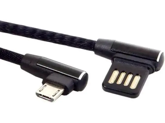 Alt view image 5 of 7 - U2-114 Micro USB 5Pin to Left Right Angled 90 Degree USB 2.0 Data Cable with Sleeve for TabletPhone 15cm