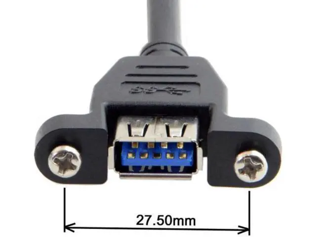 Alt view image 5 of 6 - USB 3.0 Single Port A Female Screw Mount Type to Down Angled Motherboard 20pin Header Cable 90 Degree U3-384-DN
