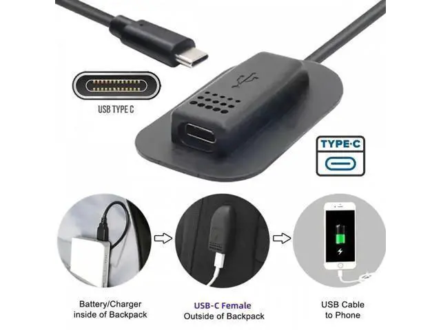 Alt view image 5 of 7 - USB-C 65W Type-C Male to Female Extension Cable for Backpack Charging Practical Convenient Outdoor Travel Camping External