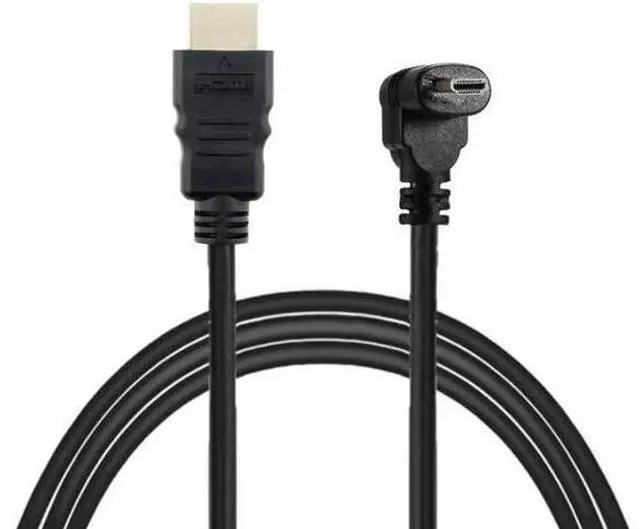 Alt view image 3 of 7 - HD-066-DN Down Angled 90 Degree Micro HDMI to HDMI Male HDTV Cable for Cell PhoneTabletCamera