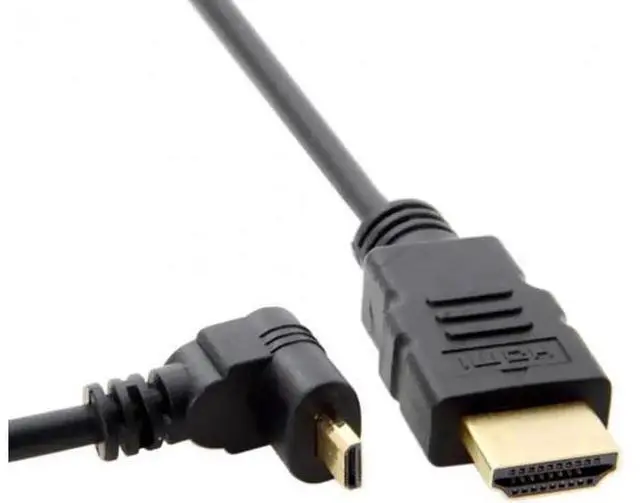 Alt view image 5 of 7 - HD-066-DN Down Angled 90 Degree Micro HDMI to HDMI Male HDTV Cable for Cell PhoneTabletCamera