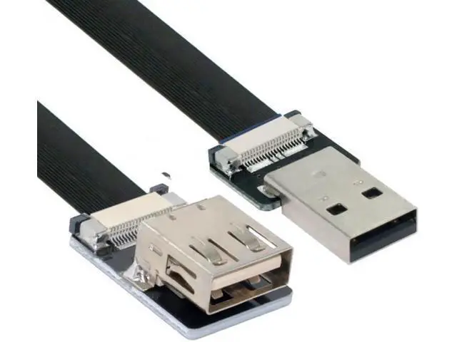 Alt view image 7 of 7 - USB 2.0 Type-A Male to Female Extension Data Flat Slim FPC Cable for FPV and Disk and Scanner and Printer 3.3"feet