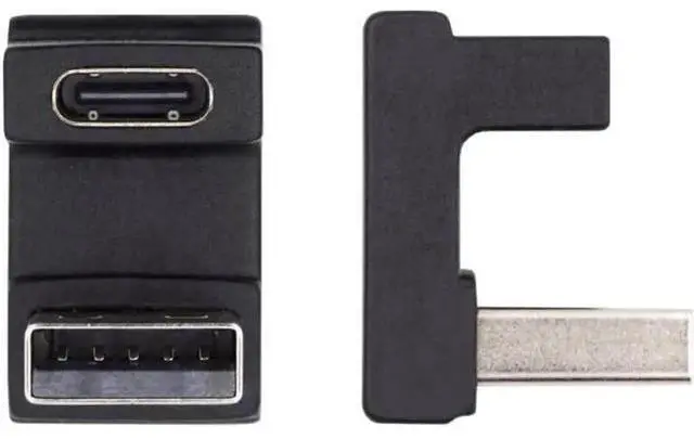 Alt view image 5 of 7 - USB-C Type C Female Up Opposite U Shape Back Angled to USB 3.0 A Male Data Adapter for Laptop Desktop