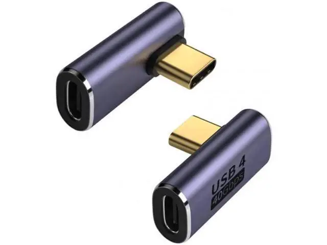 Alt view image 7 of 7 - UC-026-LP 40Gbps USB4 Type C Male to Female Low Profile Right Angled 100W Power Data 8K Video Adapter for Laptop Phone