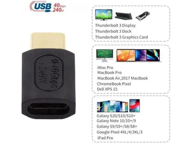 Alt view image 3 of 7 - USB4 Type C Male to Female Extension 240W Power 40Gbps Data 8K Video Adapter for NS Phone Laptop