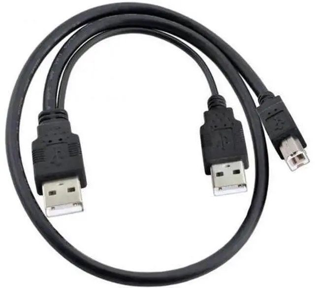 Main image of Dual USB 2.0 Male to Standard B Male Y Cable 80cm for Printer & Scanner & External Hard Disk Drive