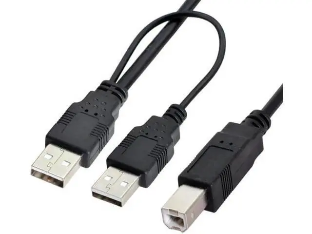Alt view image 3 of 7 - Dual USB 2.0 Male to Standard B Male Y Cable 80cm for Printer & Scanner & External Hard Disk Drive