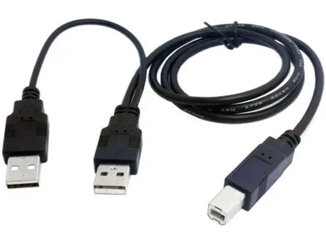 Alt view image 2 of 7 - Dual USB 2.0 Male to Standard B Male Y Cable 80cm for Printer & Scanner & External Hard Disk Drive
