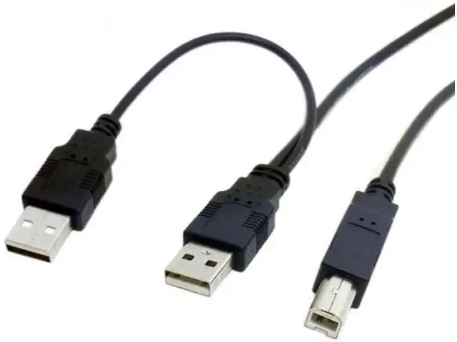 Alt view image 4 of 7 - Dual USB 2.0 Male to Standard B Male Y Cable 80cm for Printer & Scanner & External Hard Disk Drive